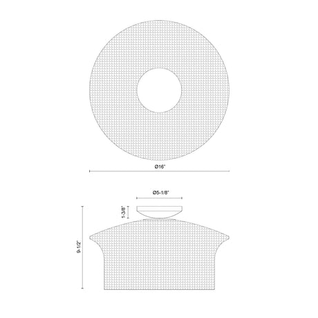 Alora Mood Kai 16-in Semi-Flush Mount