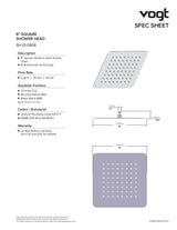 8" SQUARE STAINLESS STEEL SHOWER HEAD