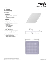 12" SQUARE STAINLESS STEEL SHOWER HEAD