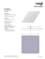 16" SQUARE STAINLESS STEEL SHOWER HEAD