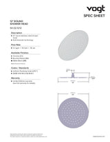 12" ROUND STAINLESS STEEL SHOWER HEAD