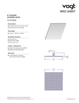 8" SQUARE BRASS SHOWER HEAD