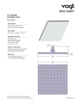 10" SQUARE SHOWER HEAD