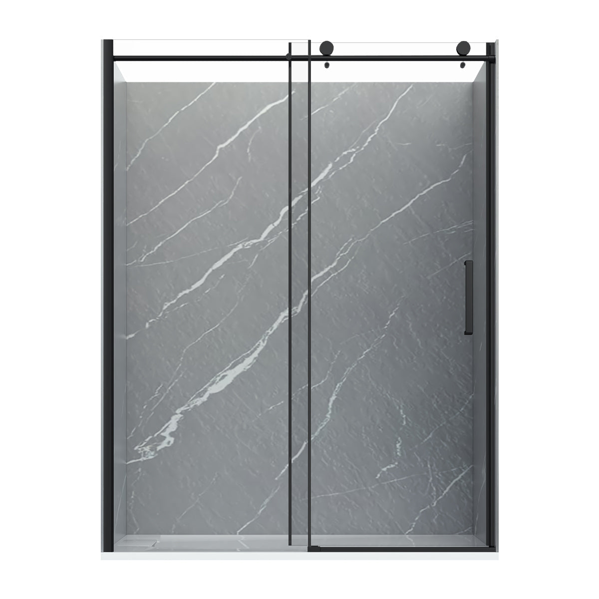 Valerie Black with Grey Marble Walls