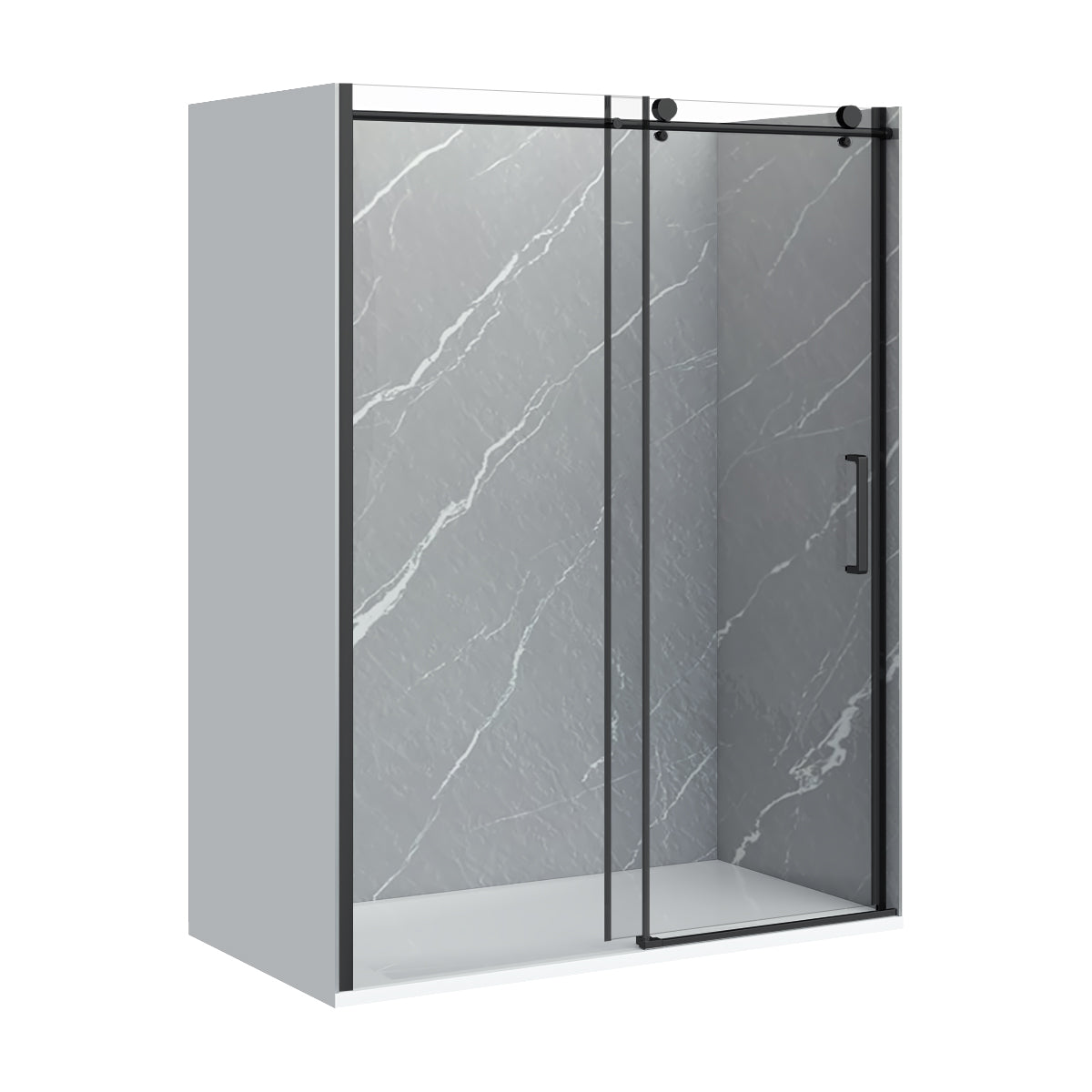 Valerie Black with Grey Marble Walls