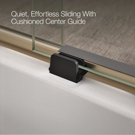 Levity® 56-5/8"-59-5/8" W x 59-3/4" H bypass bath door with 1/4"-thick Crystal Clear glass