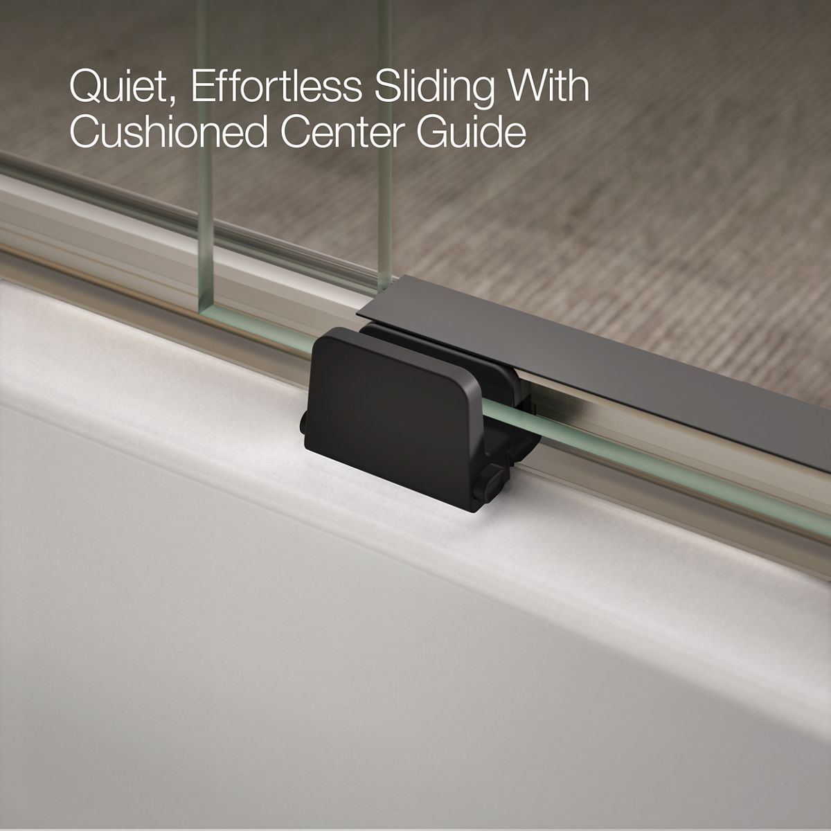 Levity® 56-5/8"-59-5/8" W x 59-3/4" H bypass bath door with 1/4"-thick Crystal Clear glass