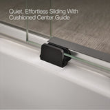 Levity® 56-5/8"-59-5/8" W x 59-3/4" H bypass bath door with 1/4"-thick Frosted glass