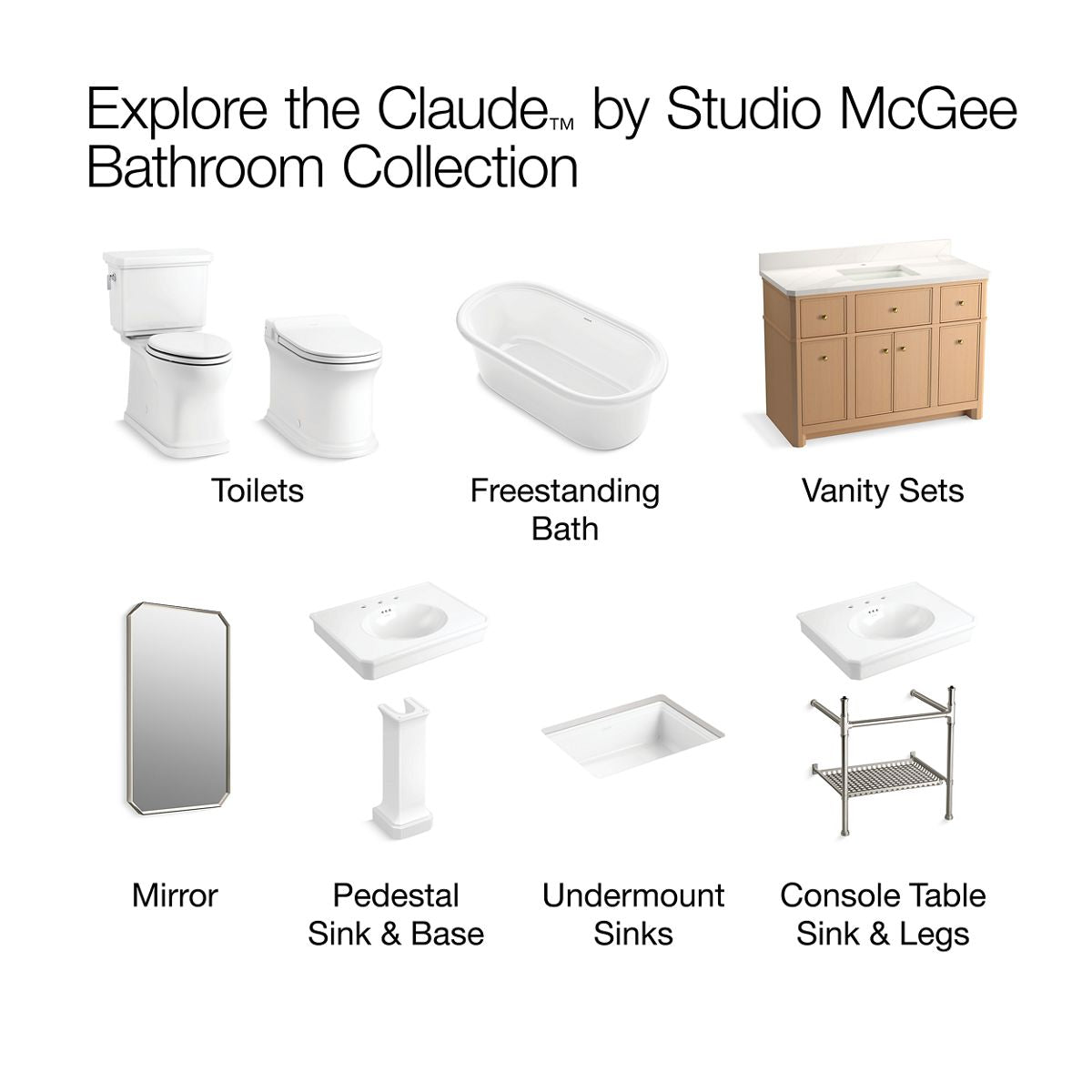 Claude™ by Studio McGee Elongated toilet bowl with skirted trapway