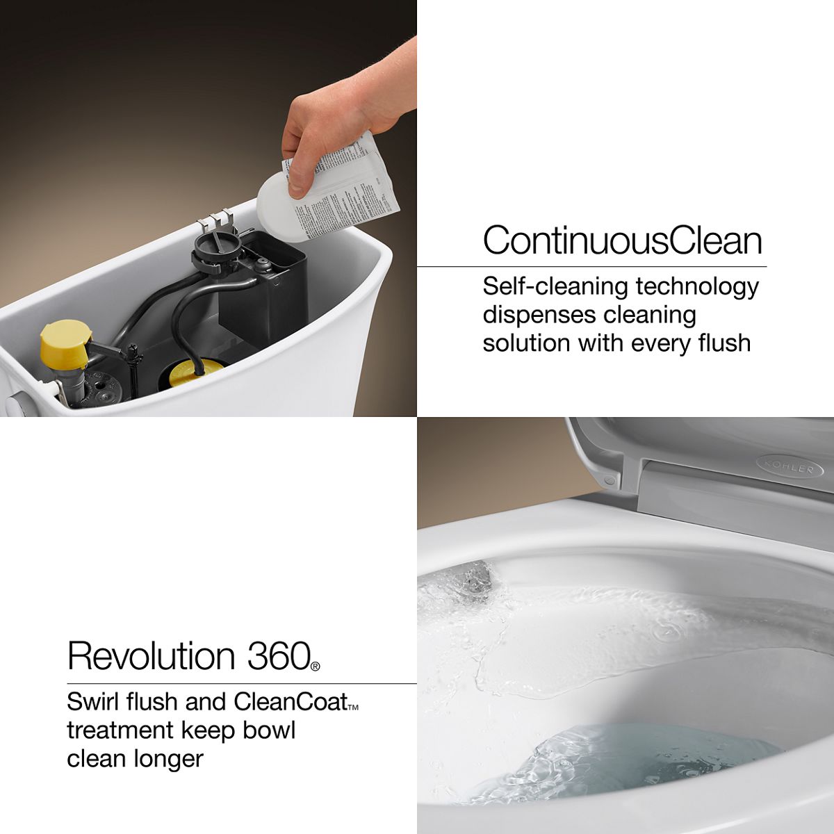 Cimarron® ContinuousClean ST toilet tank, 1.28 gpf