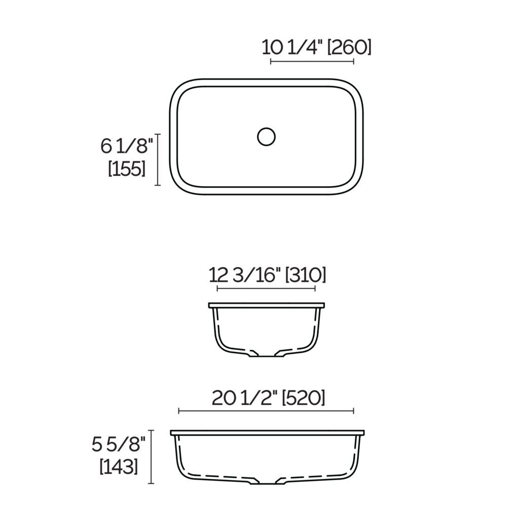 Sotto Rectangular Undermount Sink