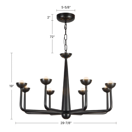 Alora Spade 30-in Chandelier