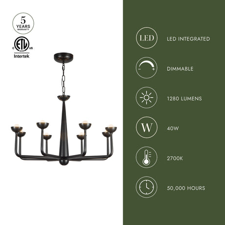 Alora Spade 30-in Chandelier