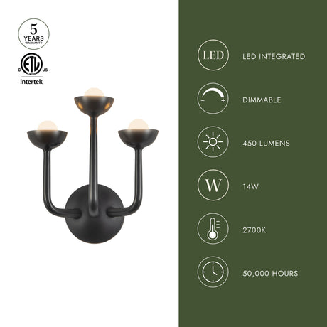 Alora Spade 11-in Wall/Vanity Light