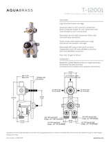 Marmo plate and handle trim set for TURBO thermostatic valve #T12001