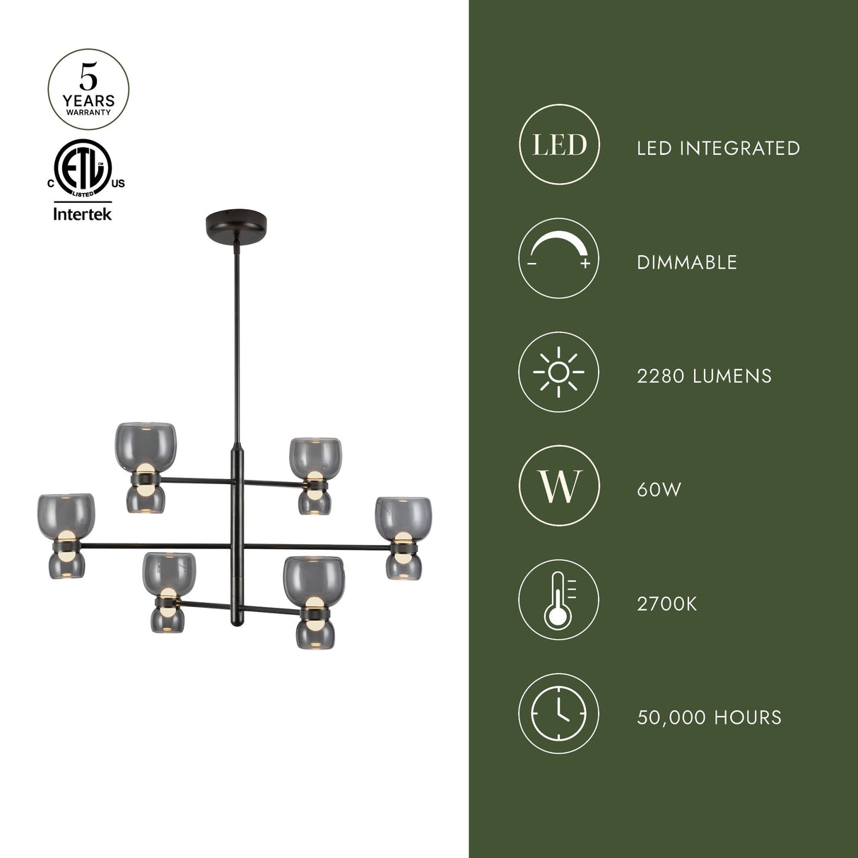 Alora Sutton 36-in Chandelier