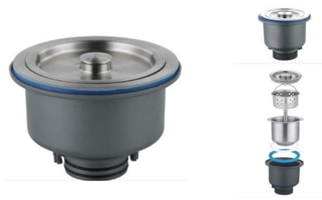 Deep Bucket Waste Kit Removable deep bucket strainer kit. SUS 304 Stainless Steel