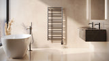 35.5"x19" Tuzio Sorano Towel Warmer in a bathroom setting