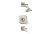 Pinstripe® Pure Rite-Temp® bath and shower trim kit with push-button diverter and cross handle, 2.5 gpm
