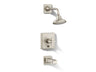 Pinstripe® Pure Rite-Temp® bath and shower trim kit with push-button diverter and cross handle, 2.5 gpm
