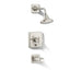 Pinstripe® Pure Rite-Temp® bath and shower trim kit with push-button diverter and cross handle, 2.5 gpm