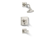 Pinstripe® Pure Rite-Temp® bath and shower trim kit with push-button diverter and cross handle, 2.5 gpm