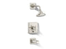 Pinstripe® Pure Rite-Temp® bath and shower trim kit with push-button diverter and cross handle, 2.5 gpm