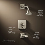 Pinstripe® Pure Rite-Temp® bath and shower trim kit with push-button diverter and lever handle, 2.5 gpm