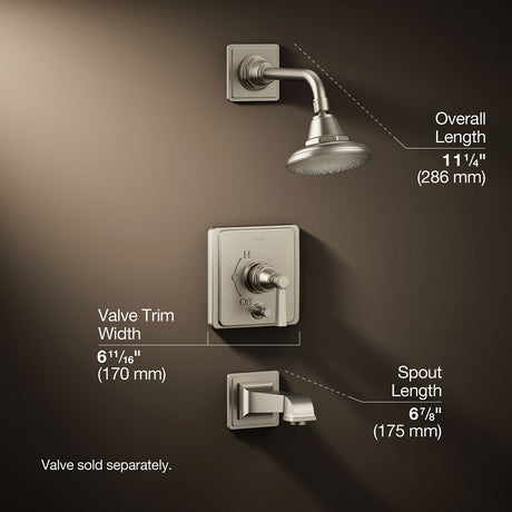 Pinstripe® Pure Rite-Temp® bath and shower trim kit with push-button diverter and lever handle, 2.5 gpm