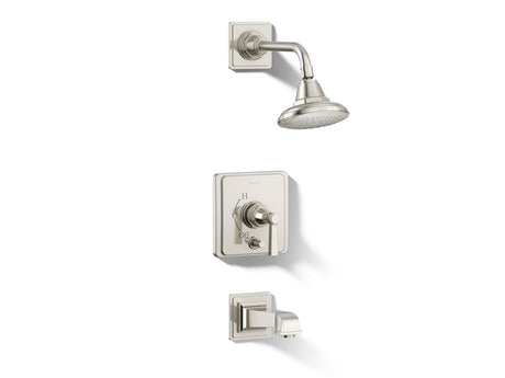 Pinstripe® Pure Rite-Temp® bath and shower trim kit with push-button diverter and lever handle, 2.5 gpm