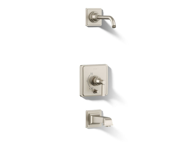 Pinstripe® Pure Rite-Temp® bath and shower trim kit with push-button diverter and lever handle, without showerhead