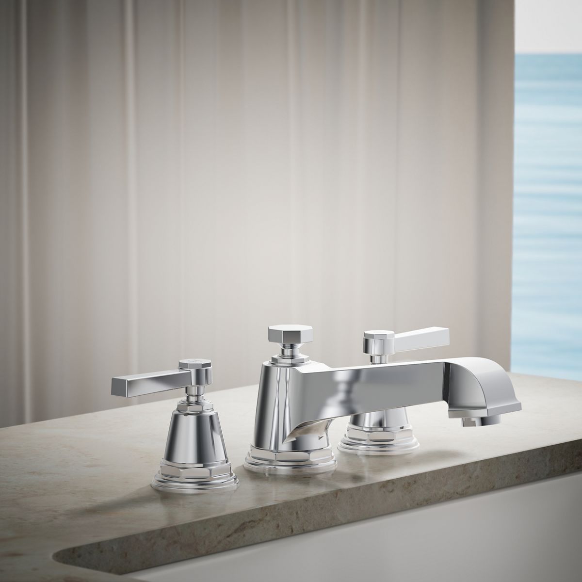 Pinstripe® Pure Deck-mount bath faucet trim
