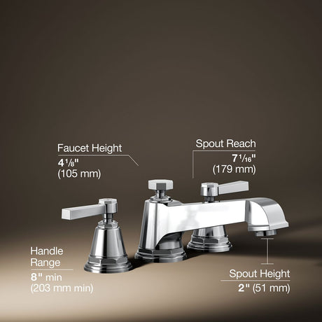 Pinstripe® Pure Deck-mount bath faucet trim