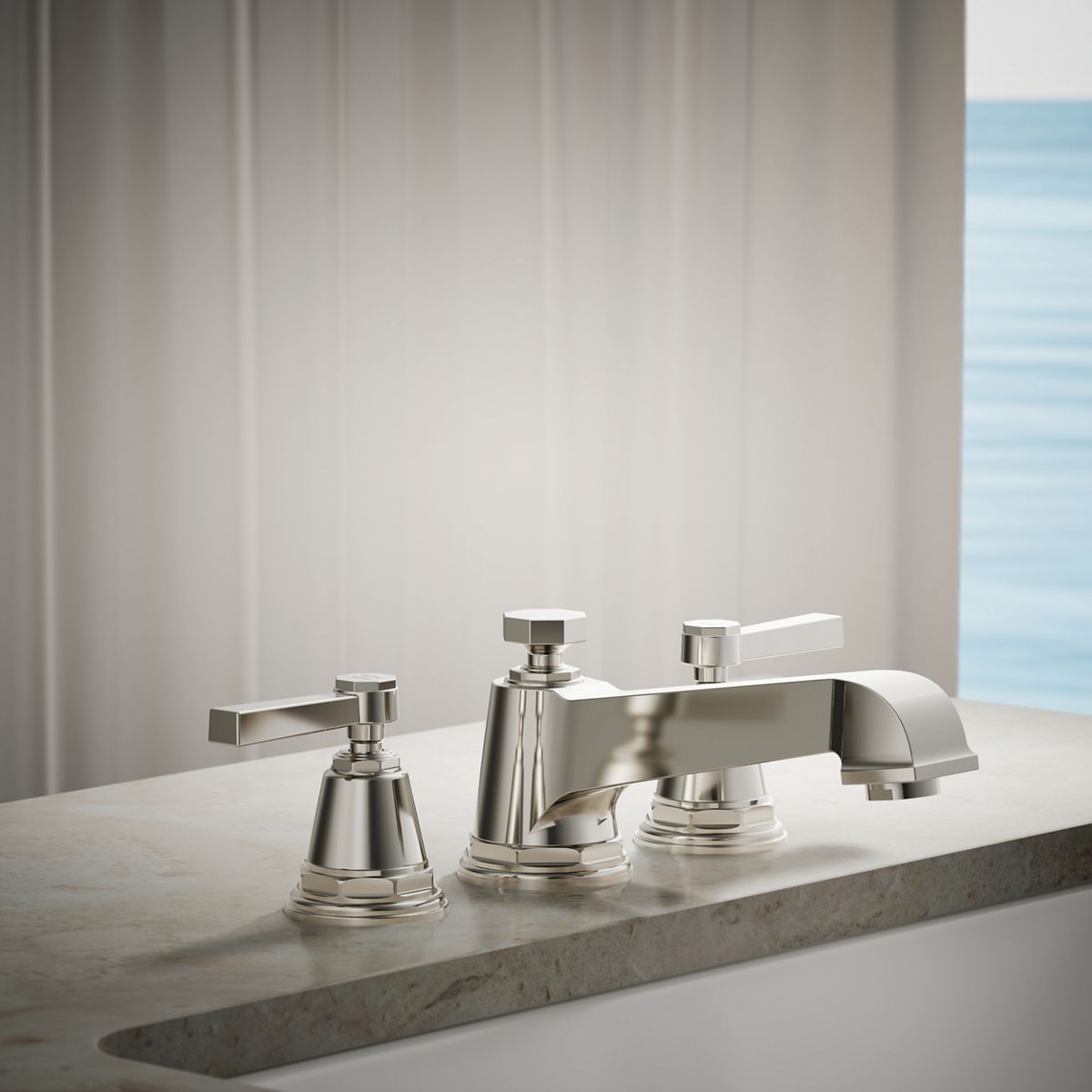 Pinstripe® Pure Deck-mount bath faucet trim