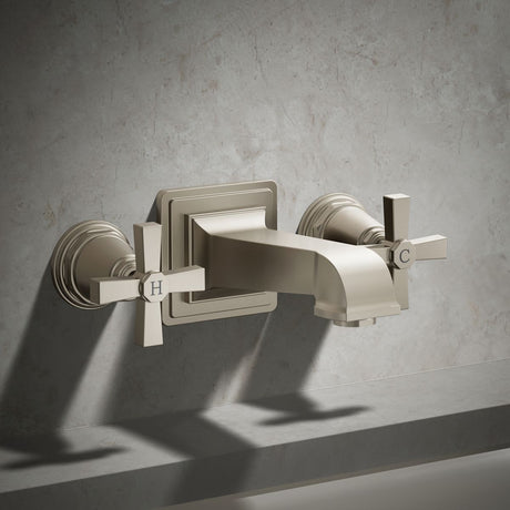 Pinstripe® Pure Deck-mount bath faucet handle trim with Cross design