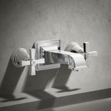 Pinstripe® Pure Deck-mount bath faucet handle trim with Cross design