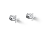 Pinstripe® Pure Deck-mount bath faucet handle trim with Cross design