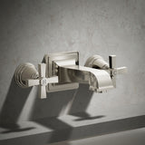 Pinstripe® Pure Deck-mount bath faucet handle trim with Cross design