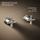 Pinstripe® Pure Deck-mount bath faucet handle trim with Cross design