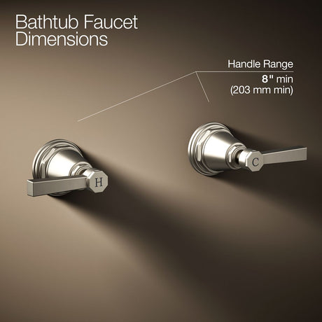 Pinstripe® Pure Deck-mount bath faucet handle trim with Lever design