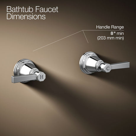 Pinstripe® Pure Deck-mount bath faucet handle trim with Lever design