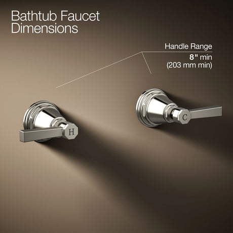Pinstripe® Pure Deck-mount bath faucet handle trim with Lever design