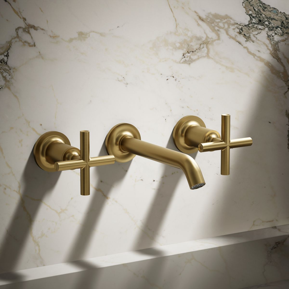 Purist® Wall-mount bathroom sink faucet trim with Cross handles, 1.2 gpm