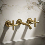 Purist® Wall-mount bathroom sink faucet trim with Cross handles, 1.2 gpm