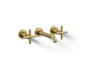 Purist® Wall-mount bathroom sink faucet trim with Cross handles, 1.2 gpm