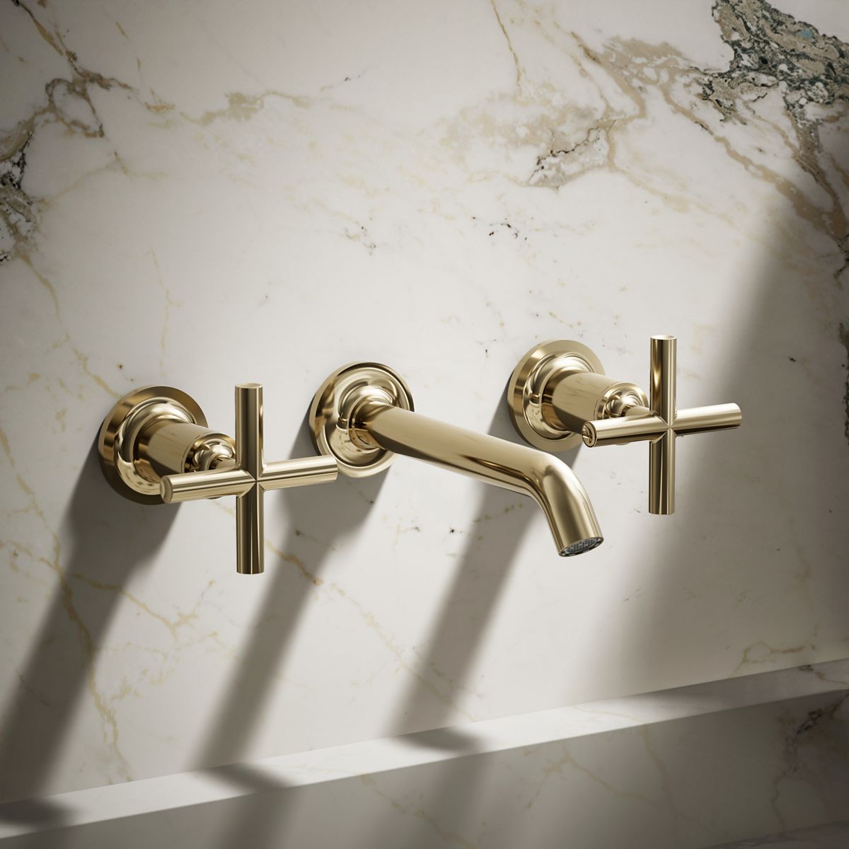 Purist® Wall-mount bathroom sink faucet trim with Cross handles, 1.2 gpm