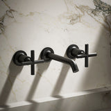 Purist® Wall-mount bathroom sink faucet trim with Cross handles, 1.2 gpm