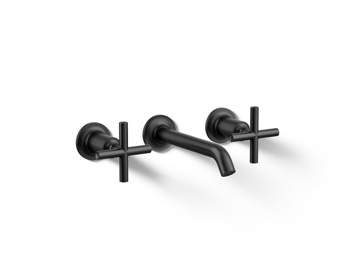 Purist® Wall-mount bathroom sink faucet trim with Cross handles, 1.2 gpm