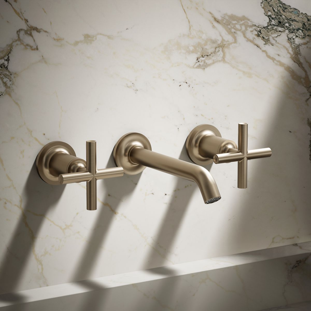 Purist® Wall-mount bathroom sink faucet trim with Cross handles, 1.2 gpm