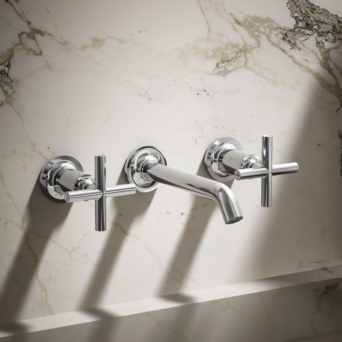 Purist® Wall-mount bathroom sink faucet trim with Cross handles, 1.2 gpm